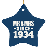90th Anniversary Mr & Mrs Since 1934 - Star Ornament