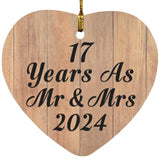 17 Years As Mr & Mrs 2024 - Heart Ornament C