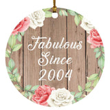 20th Birthday Fabulous Since 2004 - Circle Ornament B