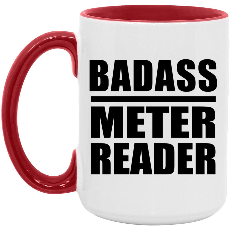 Badass Meter Reader - 15oz Accent Mug Red