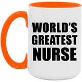 World's Greatest Nurse - 15oz Accent Mug Orange