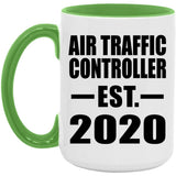 Air Traffic Controller Established EST. 2020 - 15oz Accent Mug Green