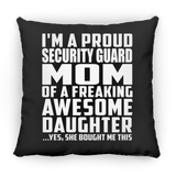 Proud Security Guard Mom Of Awesome Daughter - Throw Pillow Black