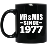 47th Anniversary Mr & Mrs Since 1977 - 11 Oz Coffee Mug Black