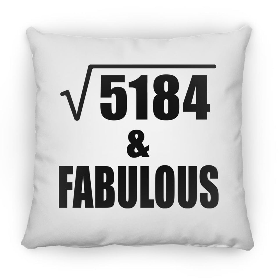 72nd Birthday Square Root of 5184 & Fabulous - Throw Pillow