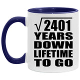 49th Anniversary Square Root of 2401 Years Lifetime To Go - 11oz Accent Mug Purple