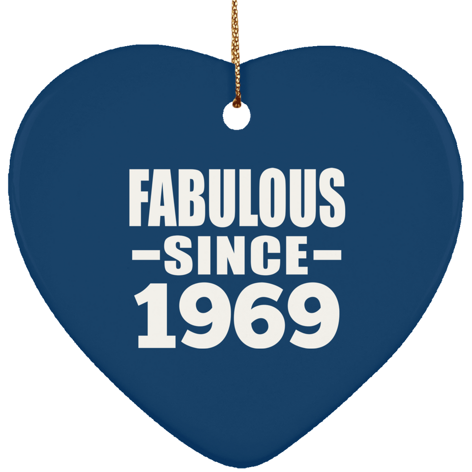 55th Birthday Fabulous Since 1969 - Heart Ornament
