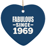 55th Birthday Fabulous Since 1969 - Heart Ornament