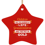 Children Are Rainbow Of Life, Grandchildren Are Pot Of Gold - Star Ornament