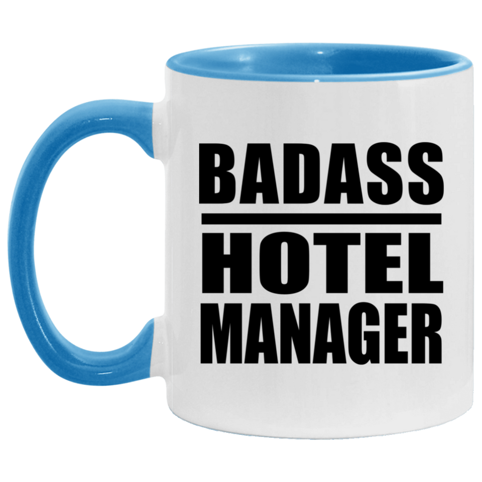 Badass Hotel Manager - 11oz Accent Mug Blue