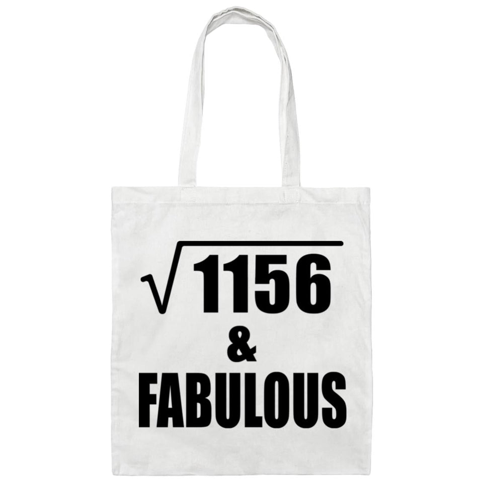 34th Birthday Square Root of 1156 & Fabulous - Tote Bag White