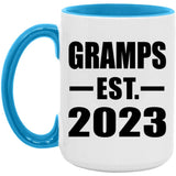 Gramps Established EST. 2023 - 15oz Accent Mug Blue