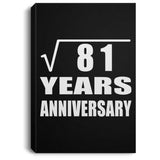 9th Anniversary Square Root of 81 Years Anniversary - Canvas Portrait