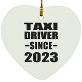 Taxi Driver Since 2023 - Heart Ornament