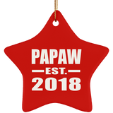 Papaw Established EST. 2018 - Star Ornament