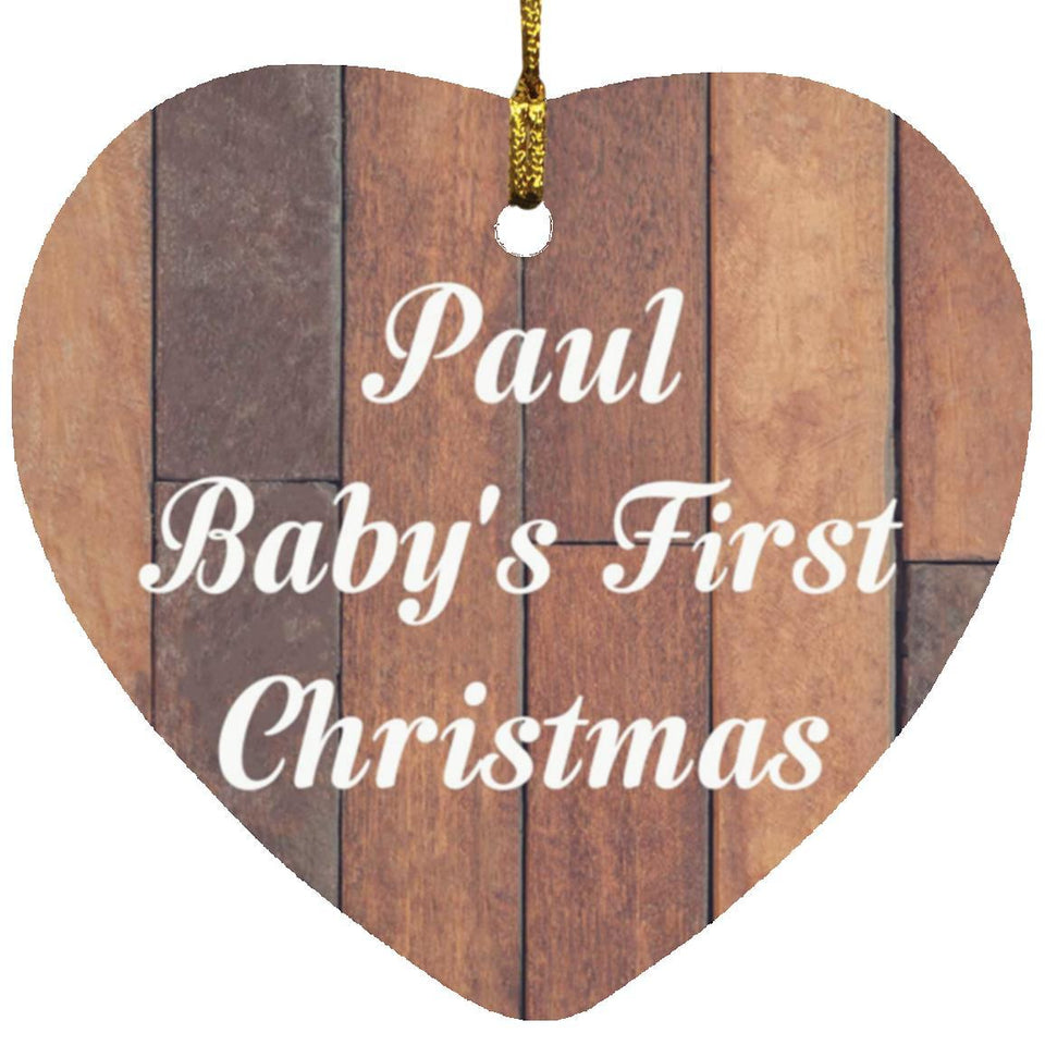 Paul Baby's First Christmas - Heart Ornament E