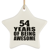 54th Birthday 54 Years Of Being Awesome - Star Ornament