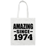 50th Birthday Amazing Since 1974 - Tote Bag White