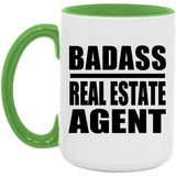 Badass Real Estate Agent - 15oz Accent Mug Green
