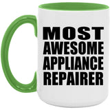 Most Awesome Appliance Repairer - 15oz Accent Mug Green