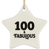 100th Birthday 100 & Fabulous - Star Ornament
