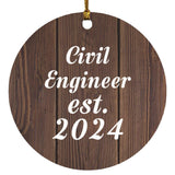 Civil Engineer Established Est. 2024 - Circle Ornament D