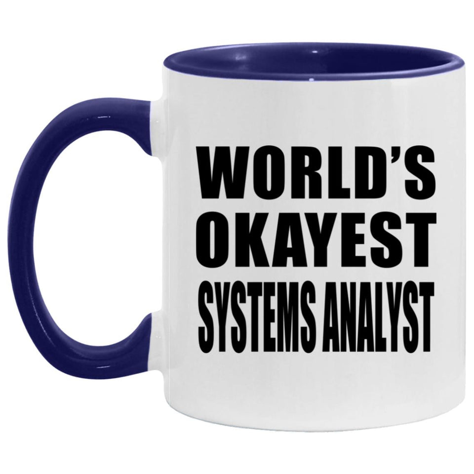 World's Okayest Systems Analyst - 11oz Accent Mug Purple