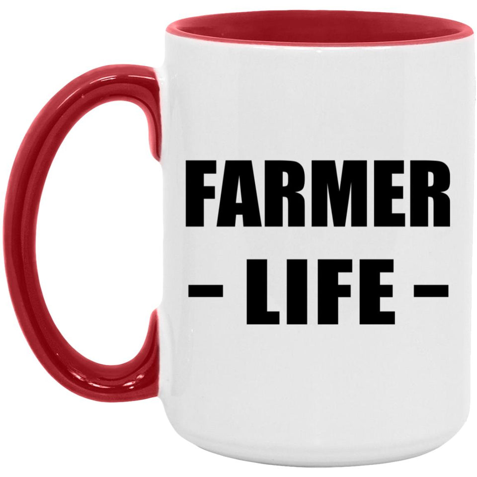 Farmer Life - 15oz Accent Mug Red