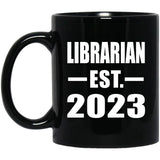 Librarian Established EST. 2023 - 11oz Coffee Mug Black