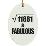 109th Birthday Square Root of 11881 & Fabulous - Oval Ornament