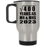20th Anniversary Square Root of 400 Years As Mr & Mrs 2023 - Silver Travel Mug