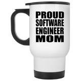 Proud Software Engineer Mom - White Travel Mug