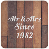 42nd Anniversary Mr & Mrs Since 1982 - Drink Coaster E