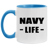 Navy Life - 11oz Accent Mug Blue