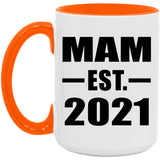 Mam Established EST. 2021 - 15oz Accent Mug Orange