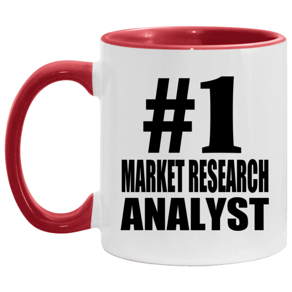 Number One #1 Market Research Analyst - 11oz Accent Mug Red