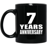7th Anniversary 7 Years - 11 Oz Coffee Mug Black