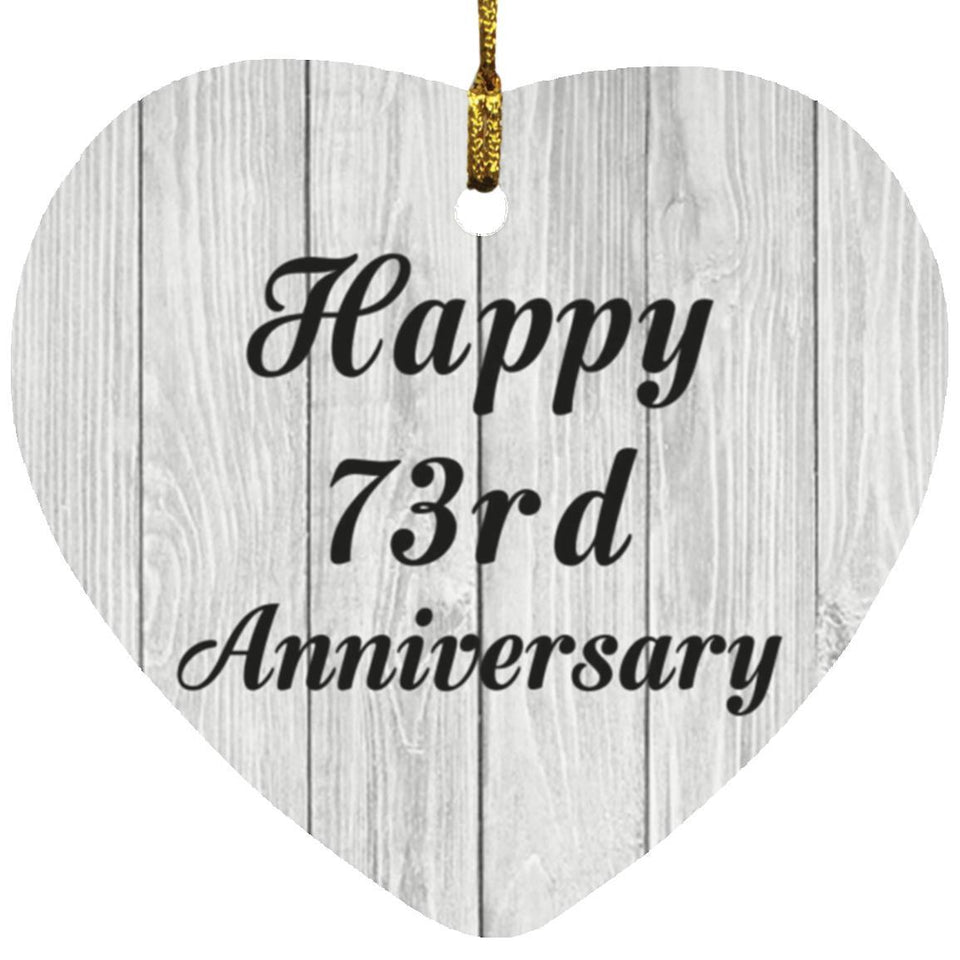 Happy 73rd Anniversary - Heart Ornament F