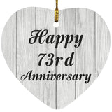 Happy 73rd Anniversary - Heart Ornament F