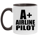 A+ Airline Pilot - 11oz Accent Mug Black