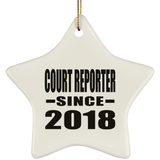 Court Reporter Since 2018 - Star Ornament