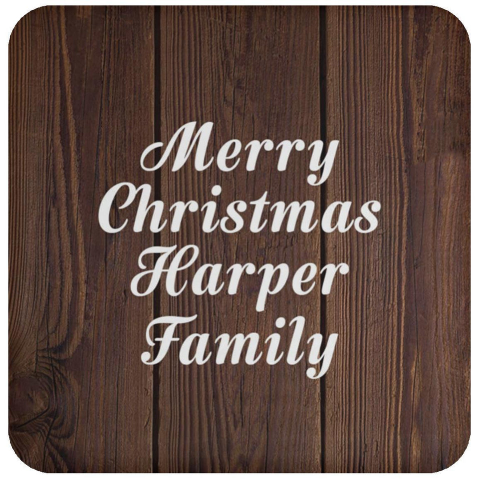 Merry Christmas Harper Family - Drink Coaster D