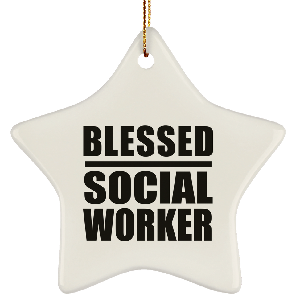 Blessed Social Worker - Star Ornament