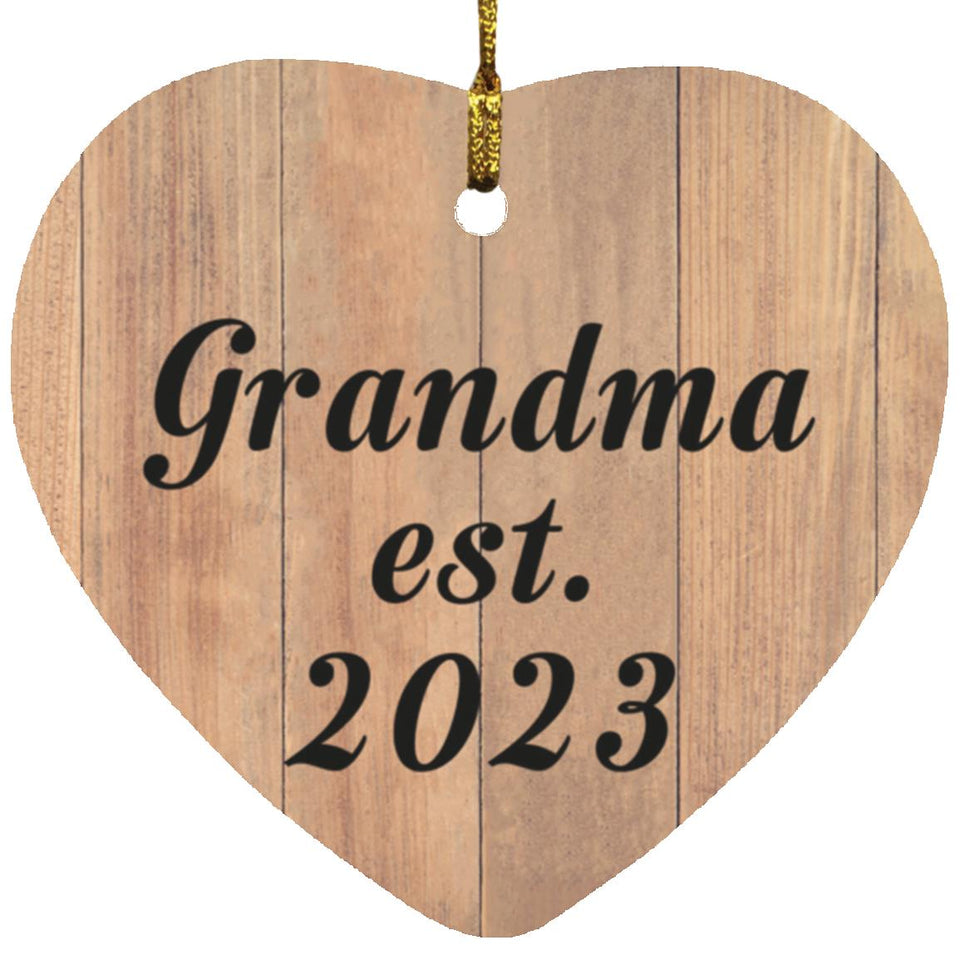 Grandma Established EST. 2023 - Heart Ornament C