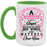 Grandmother Is An Angel Takes You Under Her Wings - 15oz Accent Mug Green