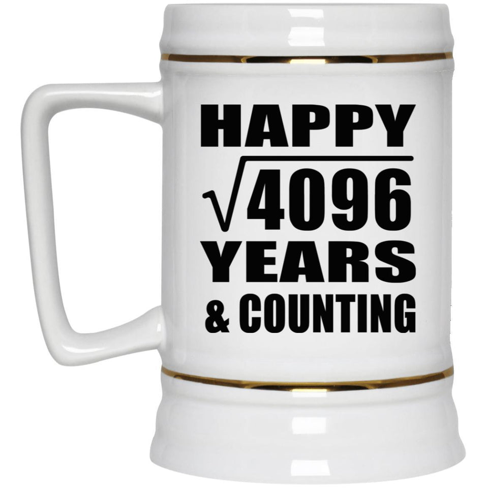 Happy 64th Anniversary Square Root of 4096 Years & Counting - Beer Stein