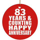 Happy 83rd Anniversary 83 Years & Counting - Circle Ornament