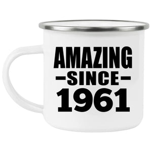 63rd Birthday Amazing Since 1961 - 12oz Camping Mug