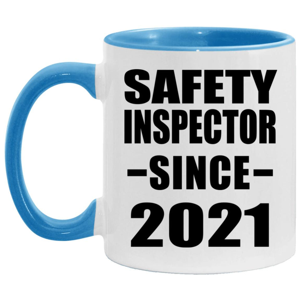 Safety Inspector Since 2021 - 11oz Accent Mug Blue