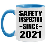 Safety Inspector Since 2021 - 11oz Accent Mug Blue